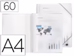 Capa Catálogo Liderpapel com espiral, 60 bolsas em polipropileno, formato A4, transparente.