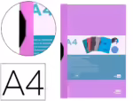 Bolsa Dossier Liderpapel com clip lateral. Formato A4, pack 30 folhas. Cor lavanda opaco.