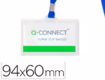 Identificador com Cordão Q-Connect Kf17112, plano azul e abertura lateral, medidas 94X60 mm.