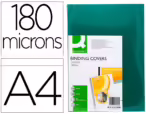 Capa de Encadernação Q-Connect Pvc. Formato. Formato A4 opaca. Cor verde, 180 microns, pack de 100 unidades.