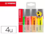 Marcador Fluorescente Stabilo Boss 70, estojo de 4 unidades, cores sortidas.