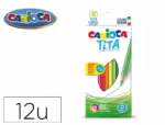 Lápis de Cor Carioca Tita Hexagonal. Caixa com 12 unidades, cores sortidas.