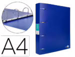 Pasta Liderpapel Polipropileno Din A4 4 Aneis Mistos 40 Mm Azul Translucido