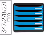 Bloco Classificador Secretária Exacompta Big-Box. Com 5 gavetas. Cor azul.