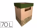 Cesto de Papéis Reciclagem Liderpapel em cartão duplo, 100% reciclado. Tamanho 450X350X650 mm.
