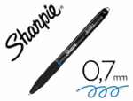 Esferográfica Sharpie retrátil tinta gel, ponta 0,7 mm. Cor azul.
