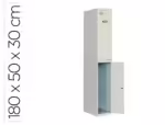 Cacifo Metálico Simonlocker. Com duas portas com fechadura. Respiro e caixilho para etiquetas. Cor cinza. Tamanho/cinza. Tamanho 1800X500X300 mm.