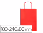 Saco De Papel Q-Connect Celulose Vermelho Xs Com Asa Torcida 180X240X80 Mm