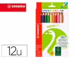 Lápis de Cor Stabilo Green Colors com certificado Fsc. Estojo de cartão de 12 unidades, cores sortidas.