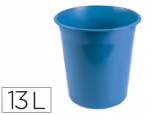 Cestoem Plástico Liderpapel ecouse 100% reciclado. Capacidade 13 litros. Cor celeste opaco.