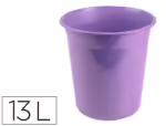 Cestoem Plástico Liderpapel ecouse 100% reciclado. Capacidade 13 litros. Cor lavanda opaco.