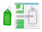 Chaveiro Porta Etiquetas Q-Connect Premium. Caixa com 40 unidades. Cor verde.