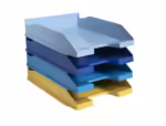 Bandeja De Secretaria Exacompta Bee Blue Plastico Set De 4 Unidades Cores Sortidas