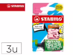 Marcador Fluorescente Stabilo Boss mini By Snooze One, estojo de 3 unidades, cores sortidas.
