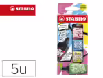 Marcador Fluorescente Stabilo Boss mini By Snooze One, estojo de 5 unidades, cores sortidas.