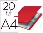 Capa Catálogo Leitz recycle, formato A4, com 20 bolsas em polipropileno. Cor vermelho.