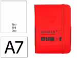 Caderno com Elástico Antartik capa dura vermelha. Formato A7, com 100 folhas lisas, gramagem 80 grs.