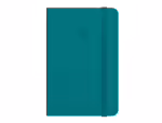 Caderno com Elástico Antartik capa dura verde água-marinha. Formato A4, com 100 folhas pautadas, gramagem 80 grs.