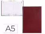 Agenda Encadernada Liderpapel Corfu. formato A5. Ano 2025, dia página. Cor vermelho. Papel de 60 grs. Em português.