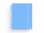 Caderno Carchivo Ingeniox Foam, formato A4, com 80 folhas, quadrículado. Capa cor azul pastel.