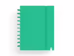 Caderno Carchivo Ingeniox Foam, formato A5, com 80 folhas, quadrículado. Capa cor verde.