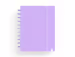 Caderno Carchivo Ingeniox Foam, formato A5, com 80 folhas, quadrículado. Capa cor malva pastel.