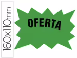 Etiqueta Cartolina, cor verde Fluo 160X110mm. para marcar preços, pack 50 unidades.
