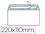 Envelope Liderpapel Americano, cor branco, formato 110X220 mm. Tira de silicone, pack de 500 unidades.