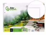 Bloco de Desenho Liderpapel Lineal , com 20 folhas, gramagem 130 grs., dois furos, perfurado.