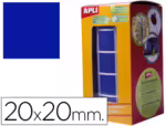 Etiquetas Autoadesivas Quadradas Apli, medida 20X20 mm., cor azul em rolo de 1770 etiquetas.