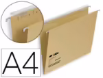 Capas de Suspensão Fade Tiki, formato A4, visor superior 290 mm. efeito lupa, eco 230 G/M, lombada V. Cor Kraft .