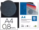 Capa de Encadernação Liderpapel em polipropileno. Formato A4, espessura 0.8 mm. Cor preta, pack de 50 unidades.