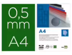 Capa encadernação Liderpapel em polipropileno. Formato A4 0.5mm. Cor verde opaco embalagem de 100 unidades.