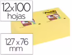 Bloco de Notas Adesivas Post-It Super Sticky. Formato 76X127 mm. Com 6 blocos. Cor amarelo canário.
