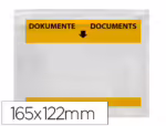 Envelope Auto-Adesivo Q-Connect porta documentos multilingue, formato 165X122 mm. Janela transparente, pack de 100 unidades.