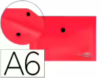 Bolsa Porta Documentos Liderpapel com mola. Formato A6, cor vermelho transparente.