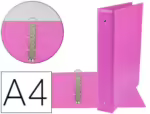 Pasta De 4 Aneis 40 Mm Mistos Liderpapel Din A4 Cartao Forrado Pvc Fucsia