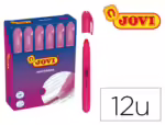 Marcador de Cera Gel Jovi fluorescente. Caixa de 12 unidades. Cor rosa.
