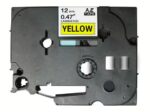 Fita Genérica p/ Rotuladora Brother TZe631 Preto/Amarelo