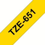 Fita Genérica p/ Rotuladora Brother TZe651 Preto/Amarelo