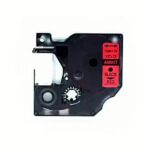 Fita Genérica p/ Rotuladora Dymo S0720570 Preto/Vermelho