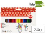 Lápis de Cera Liderpapel. Caixa com 24 unidades, cores sortidas.