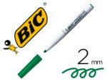 Marcador Bic Velleda para quadro branco,  ponta redonda 2 mm., cor verde.