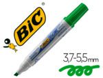 Marcador Bic Velleda ponta biselada, para quadro branco, cor verde.