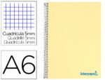 Caderno Espiral Liderpapel Wonder capa plástico. Formato A6, com 120 folhas, papel de 90 grs. quadrículado 5mm. 4 bandas de cores. Capa cor amarelo.