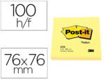 Bloco de Notas Adesivas Post-It Post-It. Formato 76 X 76 mm. Cor amarelo.