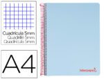 Caderno Espiral Liderpapel Wonder capa plástico. Formato A4, com 120 folhas, papel de 90 grs. quadrículado 5 mm. 5 bandas de cores 4 furos. Capa cor azul.