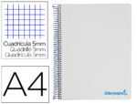 Caderno Espiral Liderpapel Wonder capa plástico. Formato A4, com 120 folhas, papel de 90 grs. quadrículado 5 mm. 5 bandas de cores 4 furos. Capa cor turquesa.