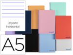 Caderno Espiral Liderpapel Wonder capa plástico. Formato A5, com 80 folhas, papel de 90 grs., pautado com margem. Cores sortidas.
