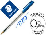 Esferográfica Staedtler Stick, traço de 0,5 mm., cor azul.